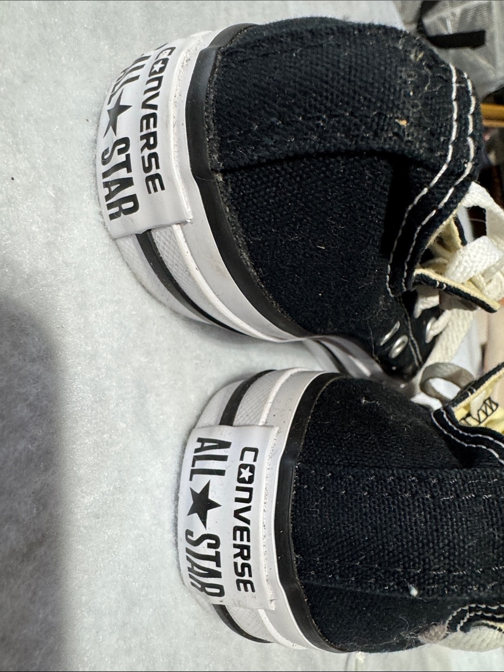 Classic Kids Black Canvas Low-Top Sneakers with White Trim - Picture 3 of 4